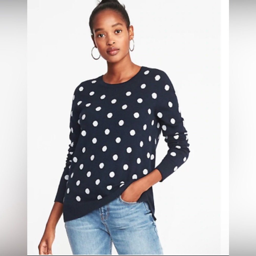 EUC Old Navy Crew Neck Sweater Sizes: M Navy/White